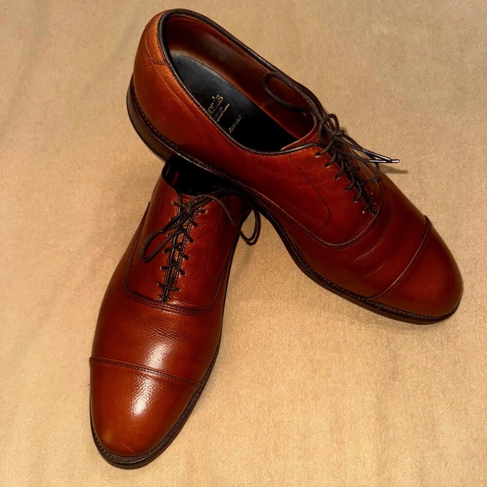 WALNUT TAN LEATHER ALLEN EDMONDS SHOES SIZE 12 D